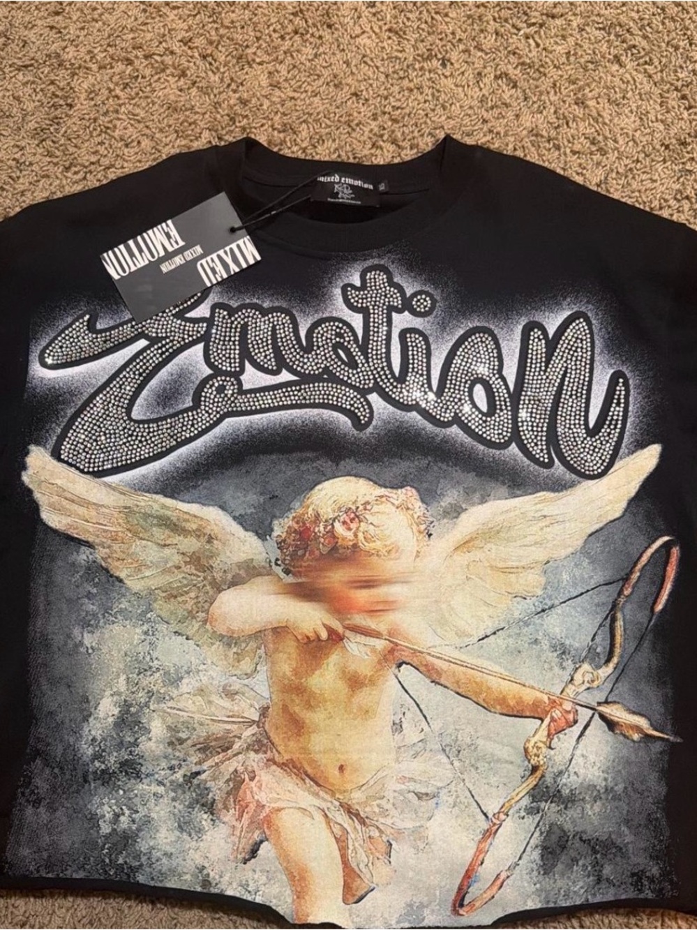Black Graphic Mix emotions Tee